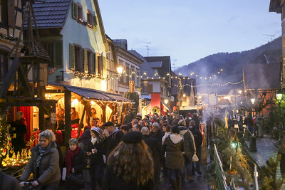 rue de Ribeauvillé pendant les marchés de Noël